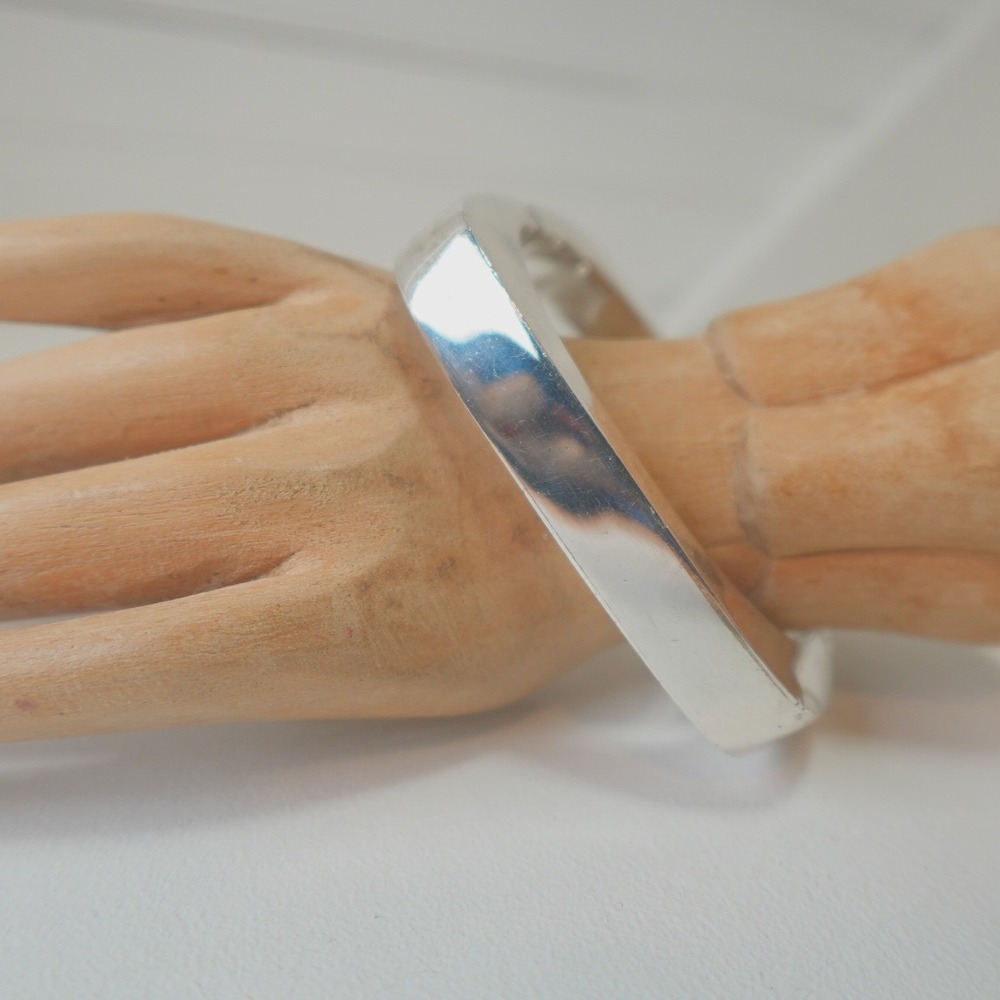 Vintage Sterling Silver Bangle Bracelet Squared Modernist 925 TS-151 Taxco MX